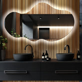 LED Spiegel Asymmetrisch 2 | Wandschalter-Steuerung | Kaltweißes Licht - Reyze Seria Ambient Model 1  - Horizontal